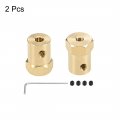 Uxcell Hex Coupler 4mm Bore Motor Brass Shaft Coupling Flexible Connector For Car Wheels Tires 2pcs