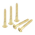 Wood Screws M4 X 30mm Slotted Round Head Brass Self-tapping Screw 30 Pcs 