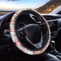 Uniceu 3 Piece Set Beautiful Tropical Purple Blue Sunset Beach Palm Trees Breathable And Non-slip Steering Wheel Cover 2 Pack