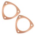 2pcs 3 5 In Exhaust Gasket Copper Flange For Header And Collector Sbc Bbc02 350 454 3 Bolt Pattern Automotive Parts 