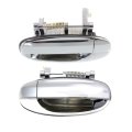 Rear Exterior Door Handle Pair For Chevy Aveo 2004 2005 2006 2007 2008 Driver And Passenger Side Chrome Without Key Hole 