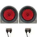 Pair Of Led Low-profile 2 5 Red Side Markers Light Kit W Steel Mounting Brackets Wire Plugs Grommets Trailer Truck Rv Lights 
