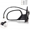 Ocpty Black Driver Side View Mirror Metallic Finish With Power Adjustment Manual Folding Heated Memory Turn Signal Compatible