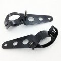 Httmt Mt299-005-bk Black Side Mount Headlight Brackets Clamps Compatible With 28mm-38mm Fork Tubes