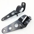 Httmt Mt299-005-bk Black Side Mount Headlight Brackets Clamps Compatible With 28mm-38mm Fork Tubes