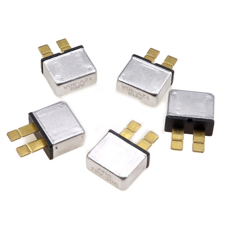 Zookoto 30a Plug In Mounting Automotive Circuit Breaker Snap Off 2 Sections Balde Terminal 5 Pcs