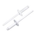 100pcs 5 32 X1 2 Aluminum Blind Rivets Grip And Steel Mandrel Large Flange Fastener For Metal Furniture Automotive White 