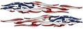 Thin And Long Tribal Style Flame Graphics With American Flag 