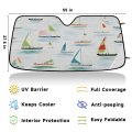 Car Windshield Sun Shade Colorful Sailing Boat Foldable Reflective Anti-uv Visor Heat Shield Keep Vehicle Cool Thicken 5-layer