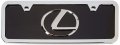Lexus 3d Logo Black Acrylic Half-size License Plate With Chrome Frame Kit 