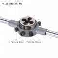 Uxcell Die Stock Handle Wrench Set M9 X 1 25 Threading Round And 25mm Fit M7-m9 Dies Holder Adjustable Hand Tool