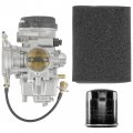 Caltricair Filter And Carburetor Kit Compatible With Yamaha Kodiak 450 Yfm450faht 4x4 Hunter 2005-2006 Bruin 350 Yfm350a 2x2