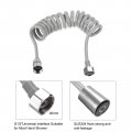 Uxcell Spring Flexible Shower Hose 2meter 78 7inch Telescopic With 304 Stainless Steel Interface Nut For Toilet Faucet Grey