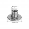 Uxcell M6 T-nuts 12pcs Carbon Steel Tee Nuts Round Base Weld 10mm Height Through Hole Flange Insert Female Thread Plate