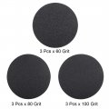 Uxcell 6-inch Hook And Loop Sanding Disc Wet Dry Silicon Carbide 60 80 100 Grit Assorted 9 Pcs