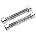 Corrugated Stainless Steel Flexible Water Line 3 9inch Long G1 2 Female Threaded Connector With Washer 2pcs 