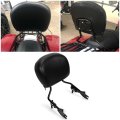 Detachable Backrest Sissy Bar For 2009 2024 Harley Davidson Touring Road King Street Glide Electra Black Steel With Leather Pad 