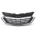 Front Bumper Upper Grille Grill Black Chrome
