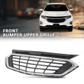 Front Bumper Upper Grille For Chevy Equinox 2018 2019 2020 Black And Chrome Replacement Grill