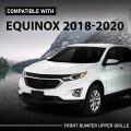 Front Bumper Upper Grille For Chevy Equinox 2018 2019 2020 Black And Chrome Replacement Grill