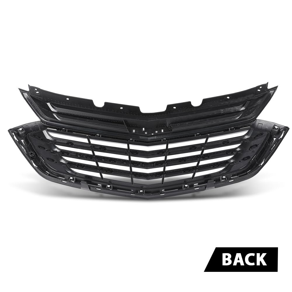 Front Bumper Upper Grille For Chevy Equinox 2018 2019 2020 Black And Chrome Replacement Grill