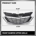 Front Bumper Upper Grille For Chevy Equinox 2018 2019 2020 Black And Chrome Replacement Grill