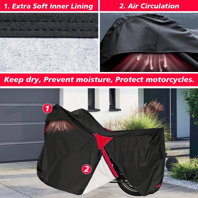 Xyzctem 18-layers Premium Motorcycle Cover Waterproof All Weather Weatherproof Uv Sun Protection Snow Dust Storm High Heat