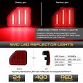 Vipmotoz Red Led Strip Rear Bumper Reflector For 2018-2023 Jeep Wrangler Jl Parking Drl Light Turn Signal Indicator Lamp