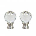 Aspen Creative 24008-12 2 Pack Clear Faceted Crystal Lamp Brushed Nickel Finish 1 3 4 Tall Finial 
