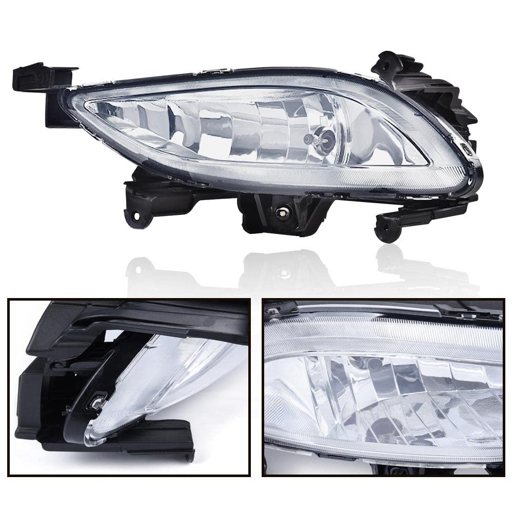 Front Bumper Fog Light Assembly For Sonata 2011 2012 2013 Clear Lens Driving Lamps W 881 27w Bulbs Pair 92201-3q000 92202-3q000