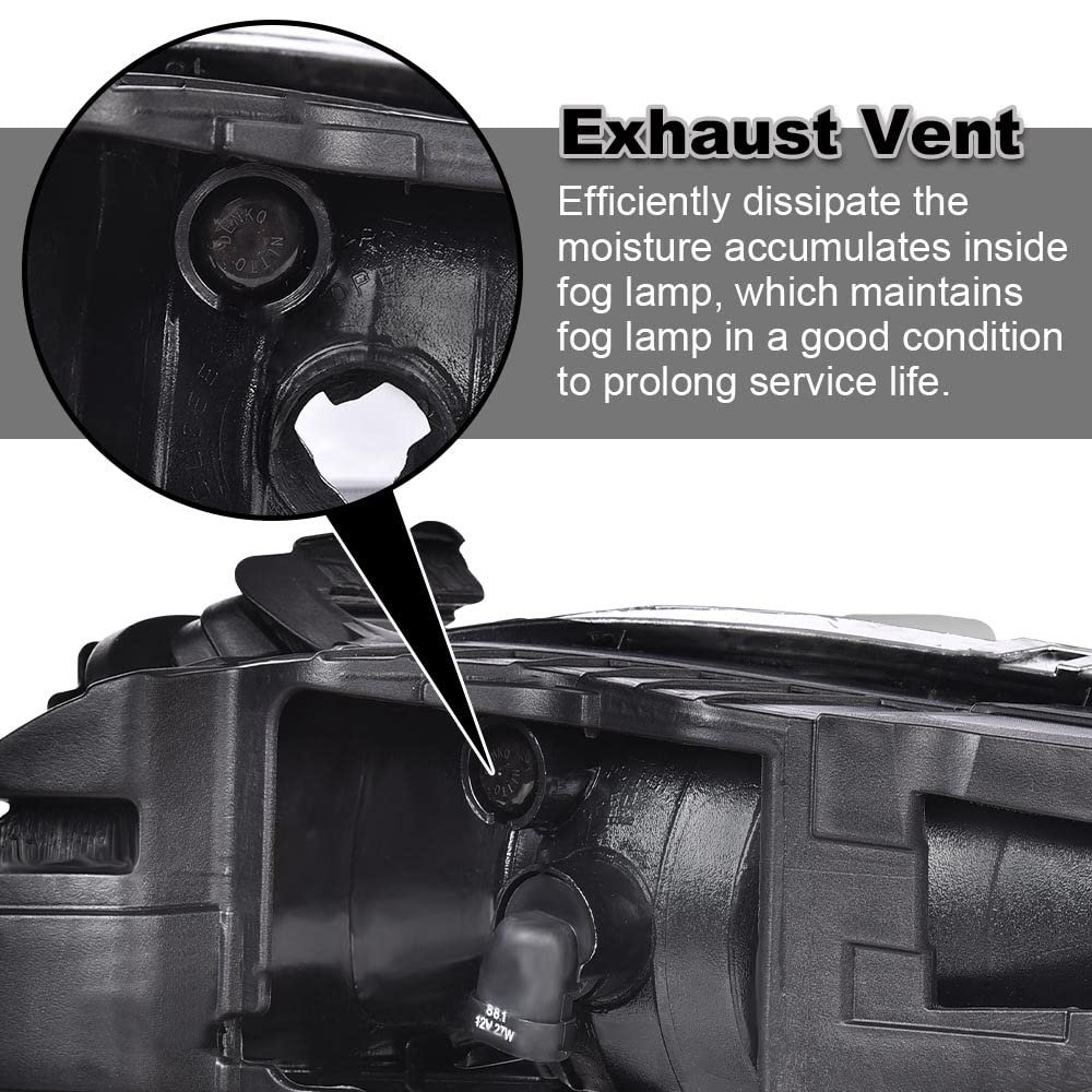 Front Bumper Fog Light Assembly For Sonata 2011 2012 2013 Clear Lens Driving Lamps W 881 27w Bulbs Pair 92201-3q000 92202-3q000