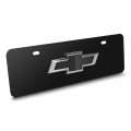 Ipick Image Made For Chevrolet Black 3d Logo 12 X 4 25 European Look Half-size Stainless Steel License Plate