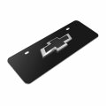 Ipick Image Made For Chevrolet Black 3d Logo 12 X 4 25 European Look Half-size Stainless Steel License Plate