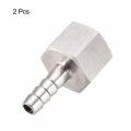 Uxcell Stainless Steel Barb Hose Fitting Connector Adapter 8mm Barbed X G1 2 Female Pipe 2pcs