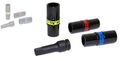 4 Pc Flip Impact Socket Lug Nut Remover Installer Tools 1 2 Drive Metal Set With Extension Bar 17mm 19mm 21mm And 3 13 16 In 