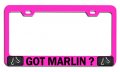 Marlin Fishing Pink Metal License Plate Frame Tag Holder Heavy Duty Stainless Steel Universal Fit For Us And Canada Vehicles 12 