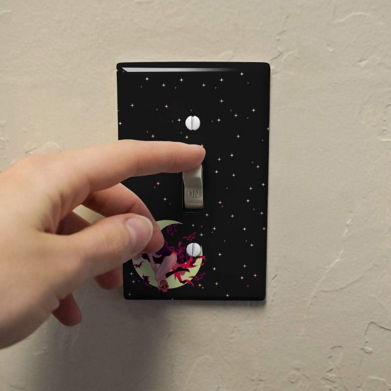 Vampire Girl And Bats Plastic Wall Decor Toggle Light Switch Plate Cover
