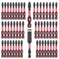 Impact Tough Ph2 Phillips Screwdriver Bit Set 50 Pack 2 In Insert Driver Powers With 1 Magnetic Bit Holder S2 Alloy Steel 4 Hex
