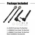 X Autohaux Front Inner Outer Tie Rod End Links Kit Suspension Steering Part Ev470 Es80431 Es80432 For Toyota Corolla 2003-2008