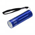 Uxcell Mini 9 Led Aluminum Flashlight Torch With Lanyard Aaa Battery Not Included Blue 