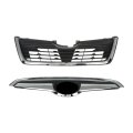 Front Upper Grille Mesh Style Assembly For 2019 2020 2021 Forester Utility 4 Door Black And Chrome Plastic Replacement Part 