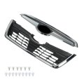 Front Upper Grille Mesh Style Assembly For 2019 2020 2021 Forester Utility 4 Door Black And Chrome Plastic Replacement Part