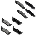 Brake Pad Set 8pcs Front Semi-metal Rear Ceramic D1158 D881 