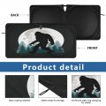 Dalzium Funny Bigfoot Car Windshield Sun Shade With Ring Front Windowshade Visor Protector Foldable Sun Reflector To Keep Your