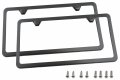Premium Slim Style Stainless Steel License Plate Frame Black Uv Resistant 2-hole 2 Pack Deluxe Gift Box Matte Finish 