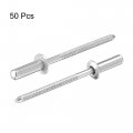 Uxcell Blind Rivets 304 Stainless Steel Pull Core Decoration 3 2mm Diameter 10mm Grip Length Silver Tone 50pcs