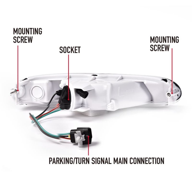 Gplus Front Bumper Signal Lights For 1990-1997 Mazda Mx-5 Miata Driver Passenger Side Mounted Marker Parking Light Clear Lens