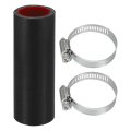 1 Set 28mm 10 Id 100mm 3 94 Length 0 Degree Black Red Car Silicone Hose With Clamps Coolant Universal 