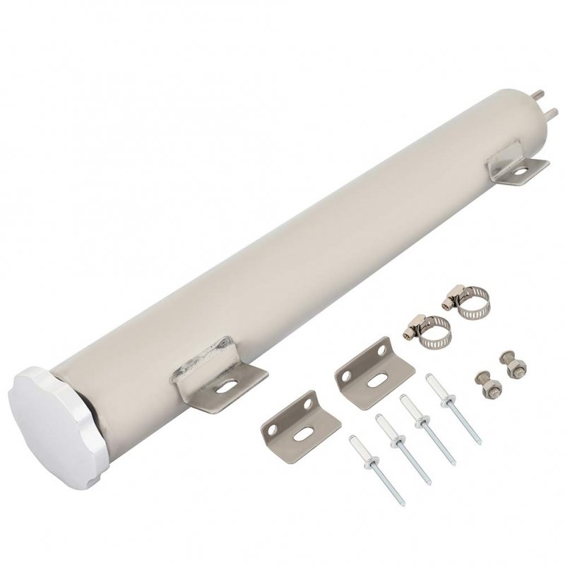 2 X 15 24 Oz Silver Polished Stainless Steel Radiator Overflow Tank Catch Can Fit For Universal