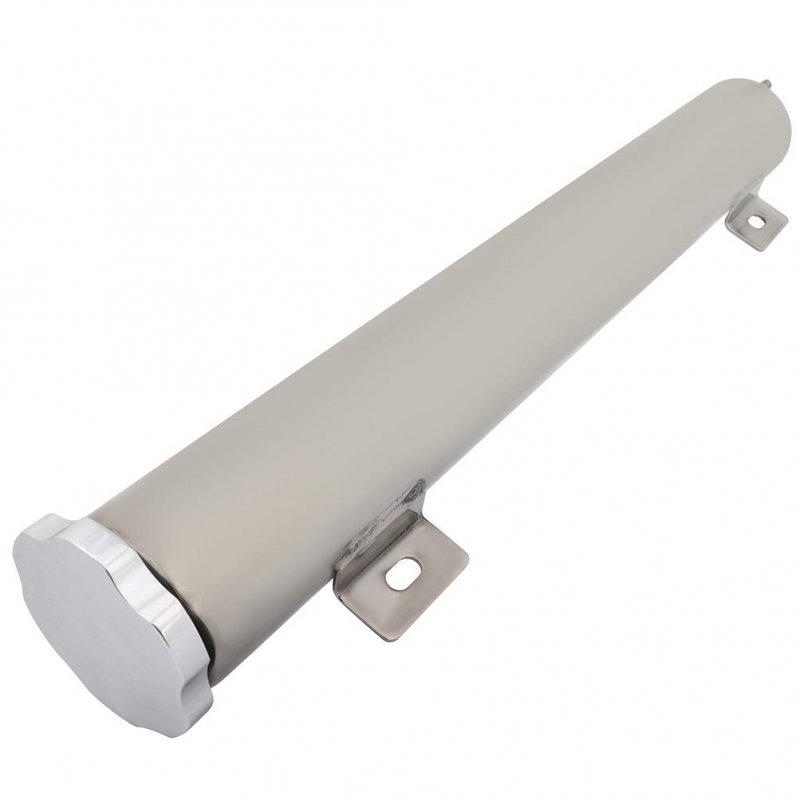 2 X 15 24 Oz Silver Polished Stainless Steel Radiator Overflow Tank Catch Can Fit For Universal
